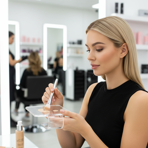 Paleta de Maquillaje Profesional de Acrílico Transparente, Bandeja de Mezcla Portátil para Base de Maquillaje, Pigmentos, Gel para Uñas - Product Image 3