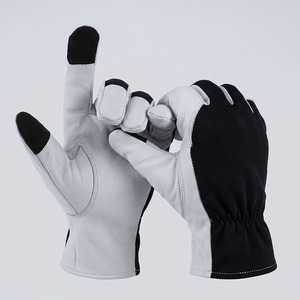 Wholesale Soft Comfortable Goat Grain Leather Assembly <b>Gloves</b> Heavy Duty Breathable Heat Spark Resistant Adjustable Wristband - Product Image 2