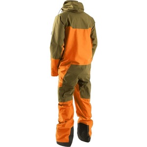 Mono de Esquí para Hombre, Color Naranja y Verde, Impermeable, Cortavientos, Transpirable, con Aislamiento de Lana, Diseño con Bloques de Color y Capucha - Product Image 2