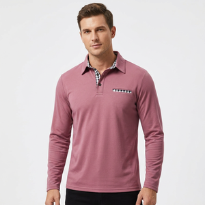 Chemise décontractée à manches longues unie pour homme avec col et poche à carreaux, tricotée 100 % coton, été-printemps, personnalisable, fabriquée au Bangladesh - Product Image 2