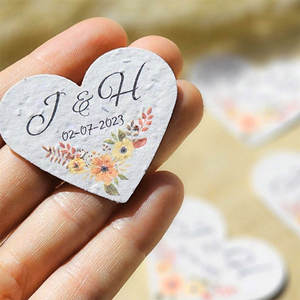 Personalisierte Wildblumen-Samenpapier Garten-Einladungskarte Eigenmarke für Hochzeit - Product Image 1