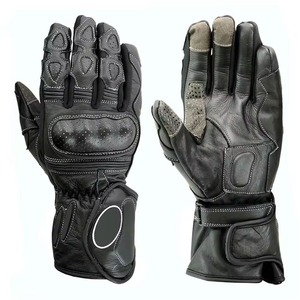 Guantes de Motocicleta de Cuero Negro para Hombre, Transpirables, para Todas las Estaciones, Diseño de Dedos Completos - Product Image 2