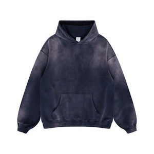 Sweat-shirt à capuche surdimensionné pour homme, en coton French Terry tie-dye, décontracté, pour l'automne, avec poche avant, coupe classique - Product Image 3