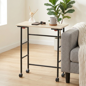 Table d'appoint pliable en métal moderne et robuste, facile à nettoyer, pour la cuisine et le salon - Product Image 2