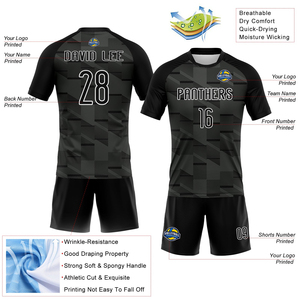 Camiseta de voleibol sublimable OEM Sevres con diseño de líneas blancas y negras, cómoda y con nombre y logotipo del equipo para hombre. - Product Image 3