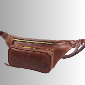 Bolso de Pecho Personalizado para Hombre, de Cuero Genuino, Estilo Vintage, con Cierre, Portátil, Bandolera, Bolso de Hombro, Bolso de Cintura - Product Image 4