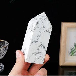 หินโอเบลิสก์คริสตัลโฮไลต์ธรรมชาติ ชักราลูเม่ หินโฮไลต์สีขาวขัดเงา สำหรับการบำบัดด้วยพลังงานเรกิ การทำสมาธิ และการตกแต่ง - Product Image 4
