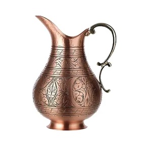 Carafe en cuivre pur martelé avec couvercle et 2 sets de gobelets décoratifs, carafe 100% cuivre pur pour la maison, la cuisine, les mariages, les fêtes et les événements. - Product Image 6