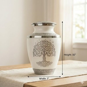 High Selling Aluminium Cremation Urn Tree of Life Engraving Handmade Eco-Friendly Durable Adult <b>Memorial</b> <b>Keepsake</b> 10'' - Product Image 6