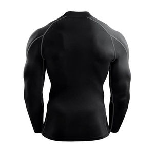 Haut de compression personnalisé pour homme, durable, en Spandex, anti-UV, réversible, à séchage rapide, manches longues, sous-vêtement de course - Product Image 4