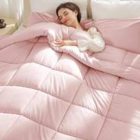 Couette rose matelassée en polyester tricoté, lavable, chaude et confortable, de haute qualité, 300 fils, hypoallergénique, vente chaude