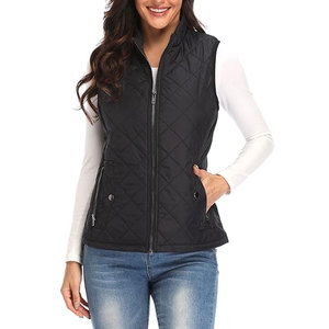 Gilet matelassé à capuche pour femme, couleur unie, fermeture éclair, coupe-vent, vêtement d'extérieur décontracté, vert, rembourrage en polyester - Product Image 4