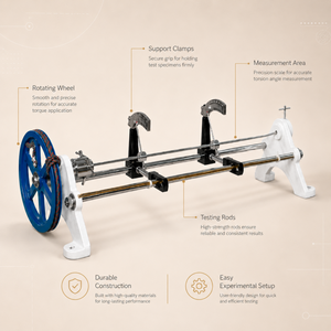 Machine d'essai de torsion électronique 220V d'une longueur d'un demi-mètre | Équipement de test de résistance des matériaux de précision pour laboratoire de physique - Product Image 5