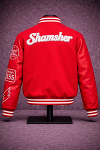 Veste universitaire unisexe en laine brodée Shamsher Sports SS-VJ-25, style unique, meilleur prix, fermeture à boutons recouverts sur le devant - Product Image 6