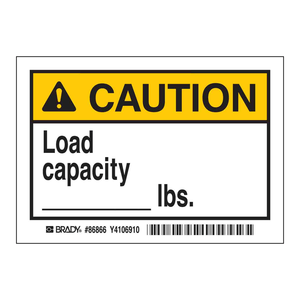Capacidad de Carga (Lbs) Etiquetas Autoadhesivas Duraderas para Seguridad Industrial - Product Image 1