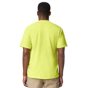 เสื้อยืดผู้ใหญ่ทรงยาว สีเขียว ปลอดภัย ผ้าฝ้ายพรีเมียม ทรงยาวพอดีตัว แขนสั้น เสื้อลำลอง สวมใส่สบาย ระบายอากาศได้ดี ไม่มีลาย - Product Image 2
