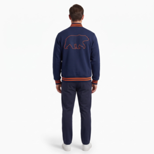 Blouson universitaire personnalisé OEM pour homme, en molleton de coton 400 GSM, coupe minimaliste et ample, style baseball universitaire, vêtement d'extérieur streetwear, fabricant - Product Image 2
