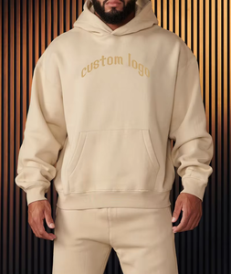 Vente en gros de sweats à capuche personnalisés pour hommes en coton lourd, coupe oversize à épaules tombantes, pour le sport, la gym et le streetwear, avec impression DTG - Product Image 1