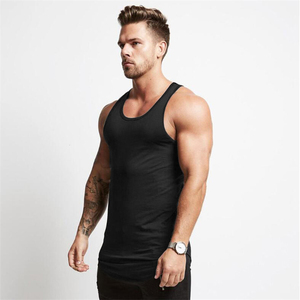 Débardeur en tricot noir uni pour homme, style décontracté - Product Image 5