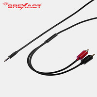 Câble audio SREXACT SC436S-G1-Y-2M 3,5 mm Mini TRS Mâle-Mâle plaqué or, double prise RCA, paire torsadée, gaine PVC, blindage tressé