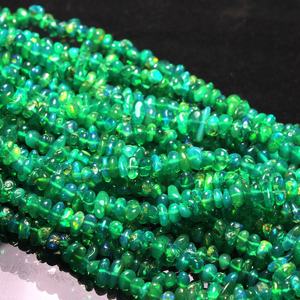 ลูกปัดโอปอลเอธิโอเปียสีเขียวธรรมชาติแบบเรียบ ขนาด 3-4 มม. ลูกปัดพลอยโอปอลเอธิโอเปียสีเขียว ร้อยเป็นเส้น ลูกปัดโอปอลแบบหลวม ผู้ผลิตลูกปัดโอปอล - Product Image 1