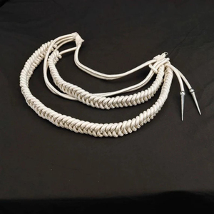 High Quality Custom Ceremonial Aiguillette with Golden Cords Tips Eco-Friendly Twisted Technique for Infantry Uniforms Wholesale - Product Image 3