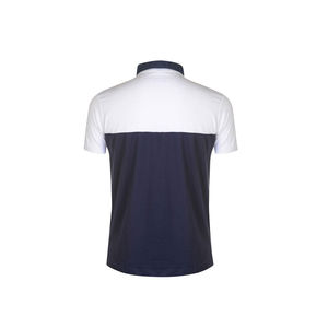 T-shirt décontracté pour homme, bleu marine uni avec empiècements blancs, poche poitrine, manches courtes, respirant, séchage rapide, logo personnalisé, vente en gros - Product Image 3