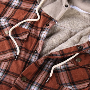 Veste en flanelle surdimensionnée à carreaux pour homme, respirante, 100% coton, manches longues, boutonnée, épaisse, personnalisée - Product Image 4