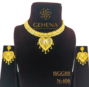 Ensemble de bijoux de mode en laiton plaqué or 24 carats de créateur 5 grammes court long beau collier boucle d'oreille anneau à la mode nouveau classique personnalisé - Product Image 1