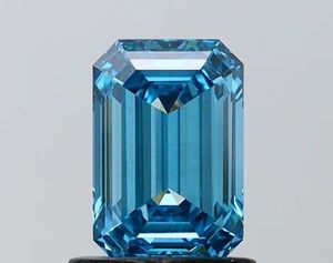 Diamante Azul Cultivado en Laboratorio, Certificado por IGI, Corte Esmeralda, Color Fantasía, Piedra Suelta para Joyería Personalizada al por Mayor - Product Image 1