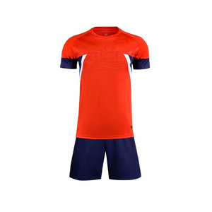 Conjunto de Camiseta de Fútbol Azul para Hombre con Pantalones Cortos Azul Marino, Poliéster que Absorbe la Humedad, Cuello Redondo, Manga Corta, Ajuste Atlético, para Todas las Temporadas - Product Image 3
