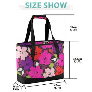 Sac Isotherme Floral Hawaïen pour Repas – Sac Glacière Thermique Portable avec Fermeture Éclair pour Voyage et Pique-nique - Product Image 2