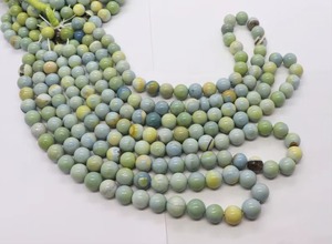 Perles rondes en opale verte naturelle 8MM 9MM, perles lisses en pierre précieuse, opale verte en vrac, prix de gros pour la fabrication de bijoux - Product Image 6