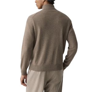 OEM ODM Sportswear Tee Men Stand Collar Half Zip Long Sleeve Top Tee Men Regular Fit Dark Charcoal Quarter Zip Long Sleeve Tee - Product Image 2