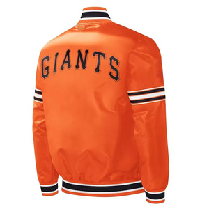 Chaqueta Varsity de Satén Personalizada para Hombre, Chaqueta Bomber Retro con Rayas en Contraste, Uniforme de Béisbol Brillante de Alta Calidad, Ropa Deportiva - Product Image 3