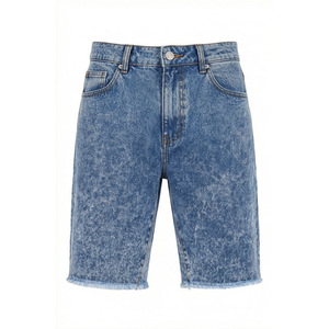 Men's Straight Leg Stonewashed Denim <b>Jeans</b> Mid <b>Waist</b> Regular Fit Casual Summer Cotton Fabric Blue Color Pockets Design - Product Image 6