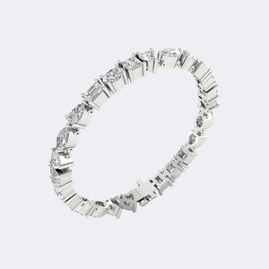 Pulsera de Diamantes de Corte Mixto de 13.20 CTW con Engaste Alternado en Línea - Product Image 2