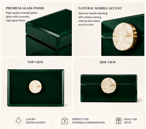 Luxury Olive Mirror <b>Glass</b> Decorative Storage Box Set Green Agate <b>Knob</b> Premium Jewelry Vanity Organizer Boxes Home Decor Lacquer - Product Image 5