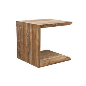 Table d'appoint en bois massif durable, écologique et naturelle, de style scandinave moderne, en forme de U, table basse ergonomique de forme géométrique - Product Image 3