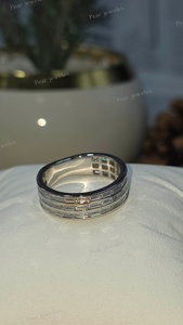 <b>Thick</b> Triple Row Baguette Eternity <b>Ring</b> 925 Silver Moissanite Channel Set Iced Out Statement Wedding Band Stackable <b>Ring</b> Gifting - Product Image 4
