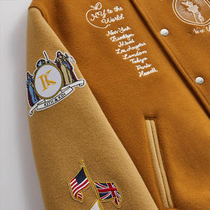 เสื้อแจ็คเก็ตเบสบอลทรงโอเวอร์ไซส์สำหรับผู้ชาย ขายส่ง เสื้อโค้ทขนสัตว์สำหรับฤดูหนาว รับทำโลโก้ตามสั่ง - Product Image 6