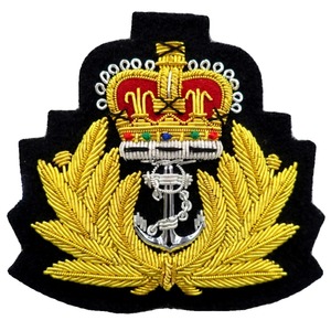 Badge d'Emblème 3D Personnalisable en Métal Style Royal Britannique, Brodé, Couronne Marine, pour Manteau en Laine ou Toile, Autocollant en Tissu DIY - Product Image 1
