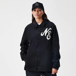Veste de coach unisexe à col montant, imperméable, écologique, épaisse, rembourrée de duvet, avec logo imprimé, personnalisable, doublée, unie, devant uni - Product Image 2