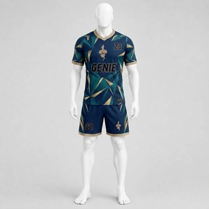 ชุดฟุตบอลชาย Genie แบบพิมพ์ลาย Sublimation ผ้าโพลีเอสเตอร์ ระบายอากาศได้ดี ชุดทีมผู้ใหญ่ เบอร์ 28 พร้อมจำหน่าย - Product Image 1