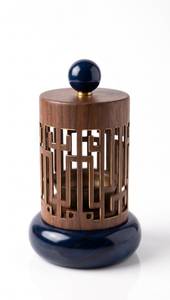 Premium Matte Black Geometric Mango Wood Handmade Incense <b>Burner</b> Aromatherapy Diffuser for Home Decor - Product Image 3