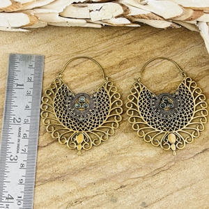 Aros de Latón con Diseño Tribal de Última Moda para Mujer, Acabado en Latón Antiguo, Joyería Étnica para Venta al por Mayor/OEM/ODM - Product Image 5