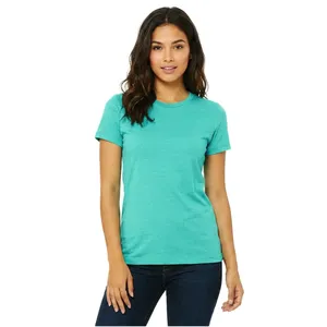 Camiseta de Manga Corta con Cuello Redondo para Mujer, 100% Algodón, Corte Regular, Informal, Lisa, de Verano, Secado Rápido, Transpirable, Tejido de Punto Jersey - Product Image 3