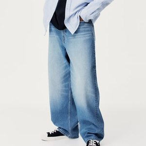 Jean décontracté pour homme, coupe droite, extensible, vintage, taille haute, en denim doré, lavage classique coloré, idéal pour l'hiver - Product Image 3