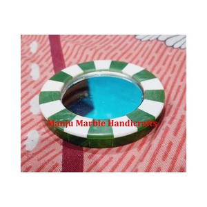Espejos Decorativos Florales de Imitación Antigua, Hechos a Mano por Artesanos Indios, con Forma de Madreperla Colorida y Pulida, para Bodas - Product Image 1