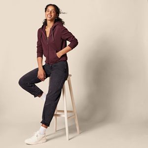 Nouvelle Arrivée : Sweat à Capuche Zippé Ample à Manches Longues pour Femme, Style Hip-Hop, en Polaire Couleur Unie, Collection Automne Hiver - Product Image 6